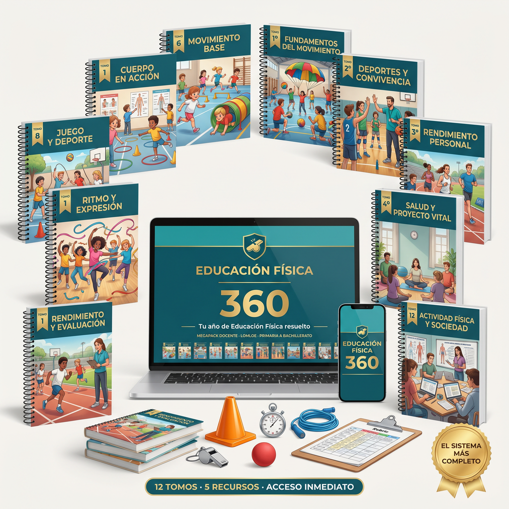 Educación Física 360 · Primaria — mockup del sistema completo